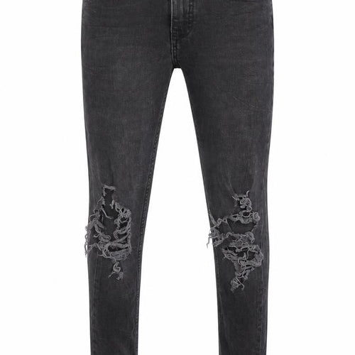 New Look Men’s Black Super Skinny Distressed Stretch Jeans 28R