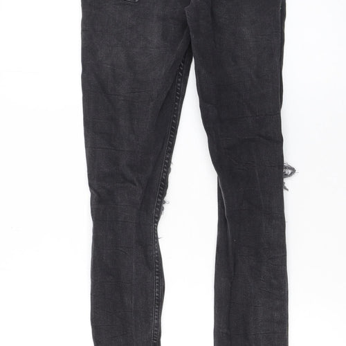 New Look Men’s Black Super Skinny Distressed Stretch Jeans 28R