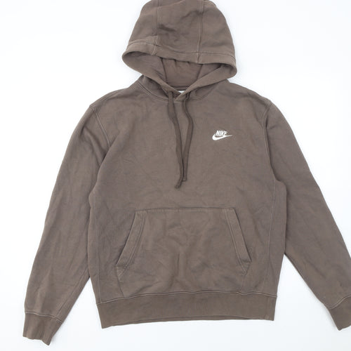 Nike Men's Brown Pullover Hoodie Small Regular Fit Fleece Sweatshirt