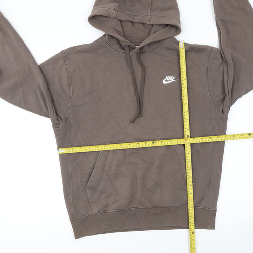 Nike Men's Brown Pullover Hoodie Small Regular Fit Fleece Sweatshirt