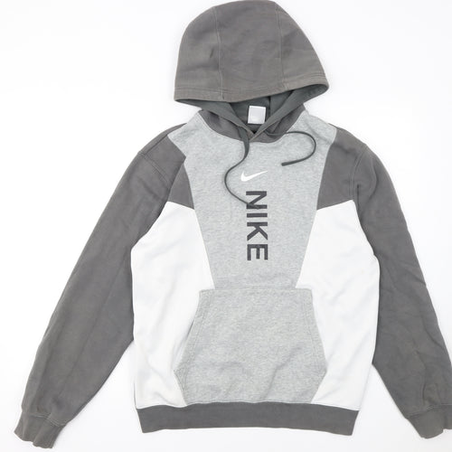 Nike Men’s Grey Pullover Hoodie Small Regular Fit Sportswear