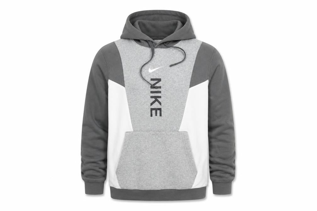Front view of Nike Men’s Grey Pullover Hoodie Small Regular Fit Sportswear