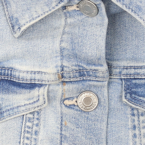 &Denim Girls Blue Cotton Blend Basic Jacket 9-10 Years Long Sleeve
