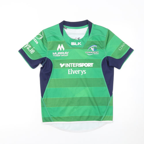 BLK Boys Green Connacht Rugby Short Sleeve Jersey 10Y Athletic Fit