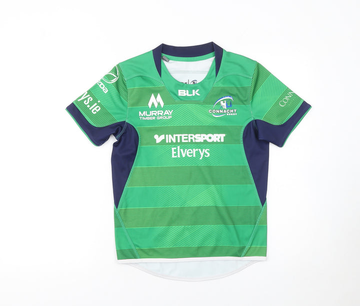 BLK Boys Green Connacht Rugby Short Sleeve Jersey 10Y Athletic Fit