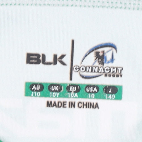 BLK Boys Green Connacht Rugby Short Sleeve Jersey 10Y Athletic Fit
