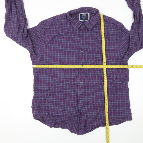 Charles Tyrwhitt Men's Purple Check Slim Fit 2XL Cotton Lyocell Shirt