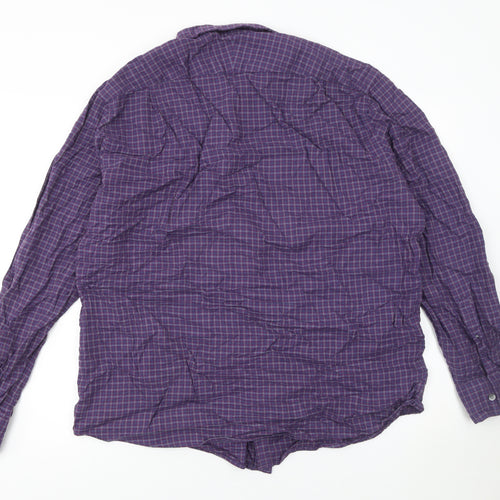 Charles Tyrwhitt Men's Purple Check Slim Fit 2XL Cotton Lyocell Shirt