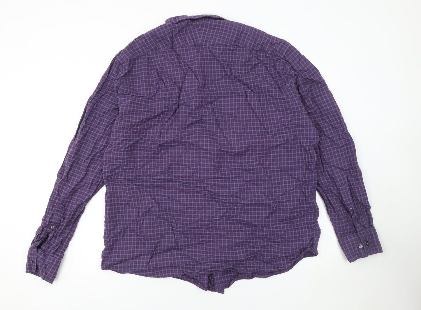 Charles Tyrwhitt Men's Purple Check Slim Fit 2XL Cotton Lyocell Shirt