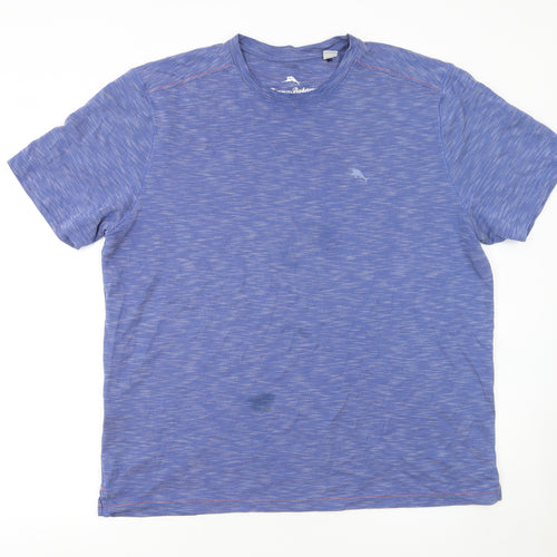 Tommy Bahama Men Blue Short Sleeve Crew Neck T-Shirt L Regular Fit