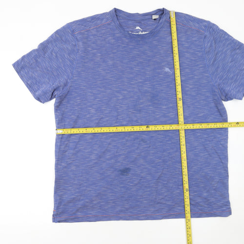 Tommy Bahama Men Blue Short Sleeve Crew Neck T-Shirt L Regular Fit