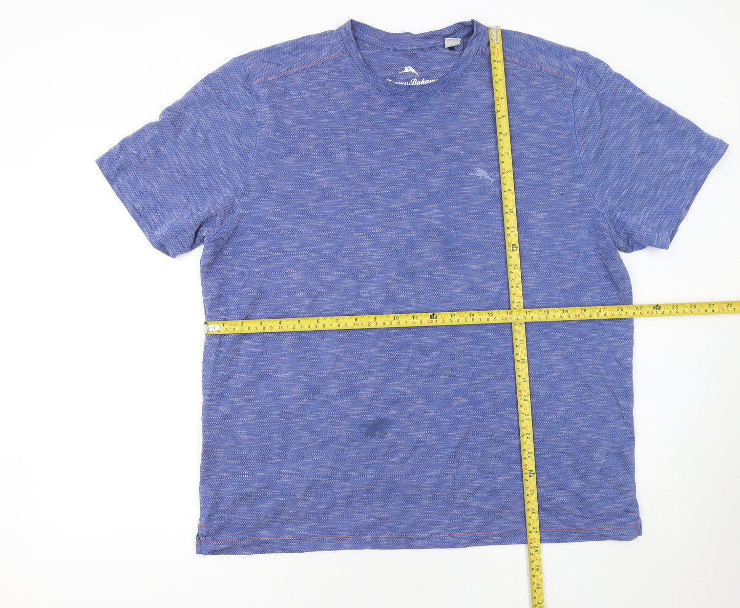 Tommy Bahama Men Blue Short Sleeve Crew Neck T-Shirt L Regular Fit