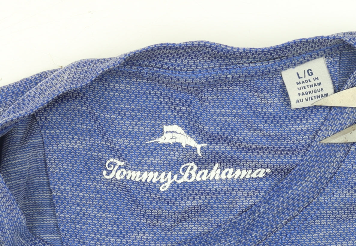 Tommy Bahama Men Blue Short Sleeve Crew Neck T-Shirt L Regular Fit