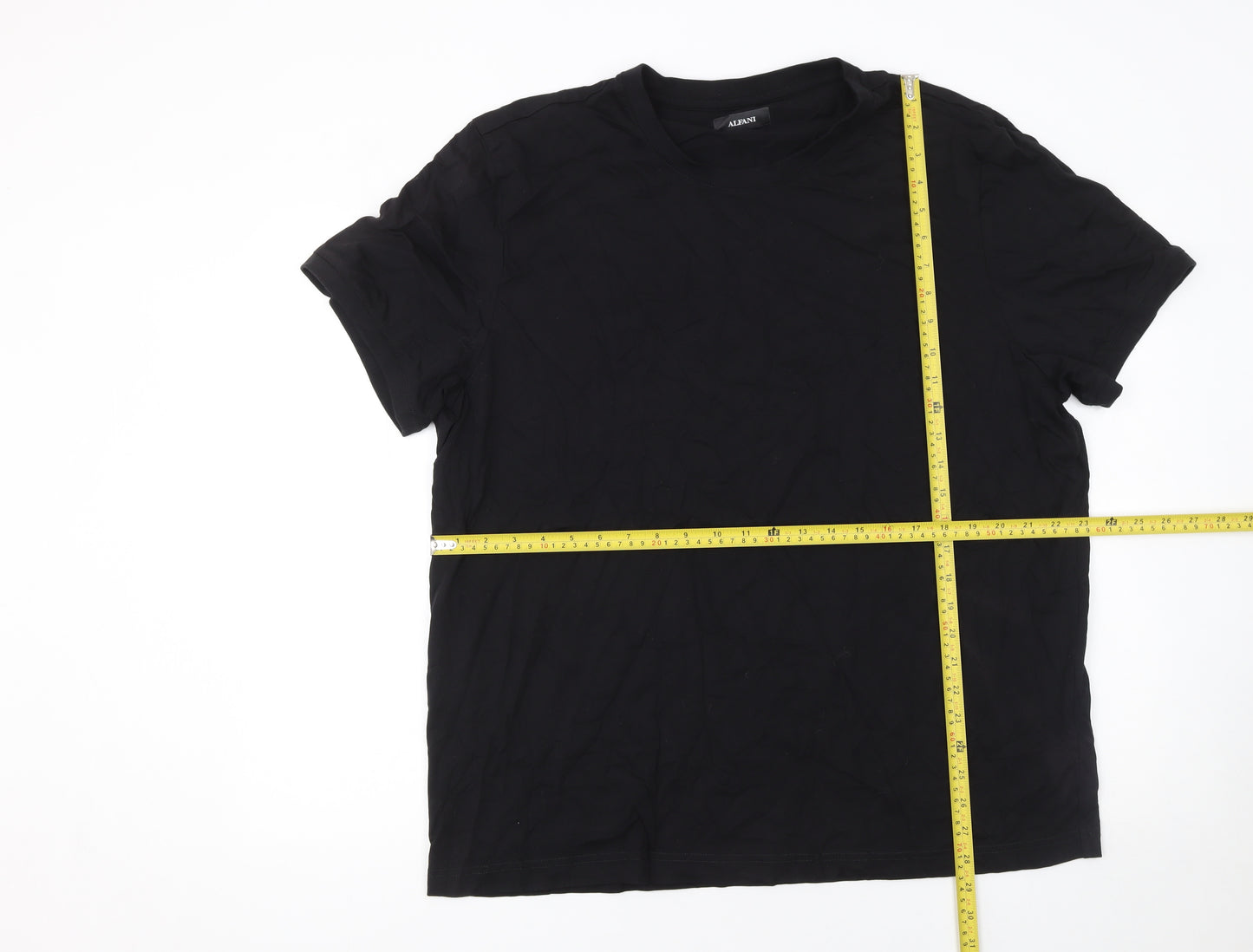 Alfani Men's Black 2XL Crew Neck Short Sleeve Cotton T-Shirt