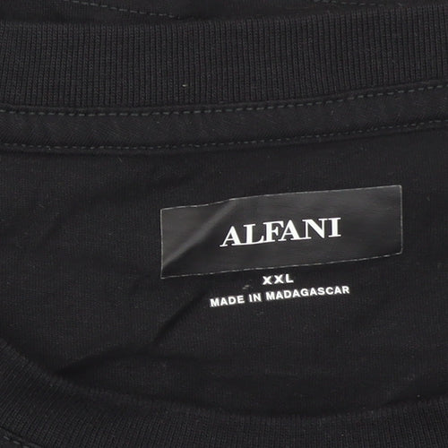 Alfani Men's Black 2XL Crew Neck Short Sleeve Cotton T-Shirt