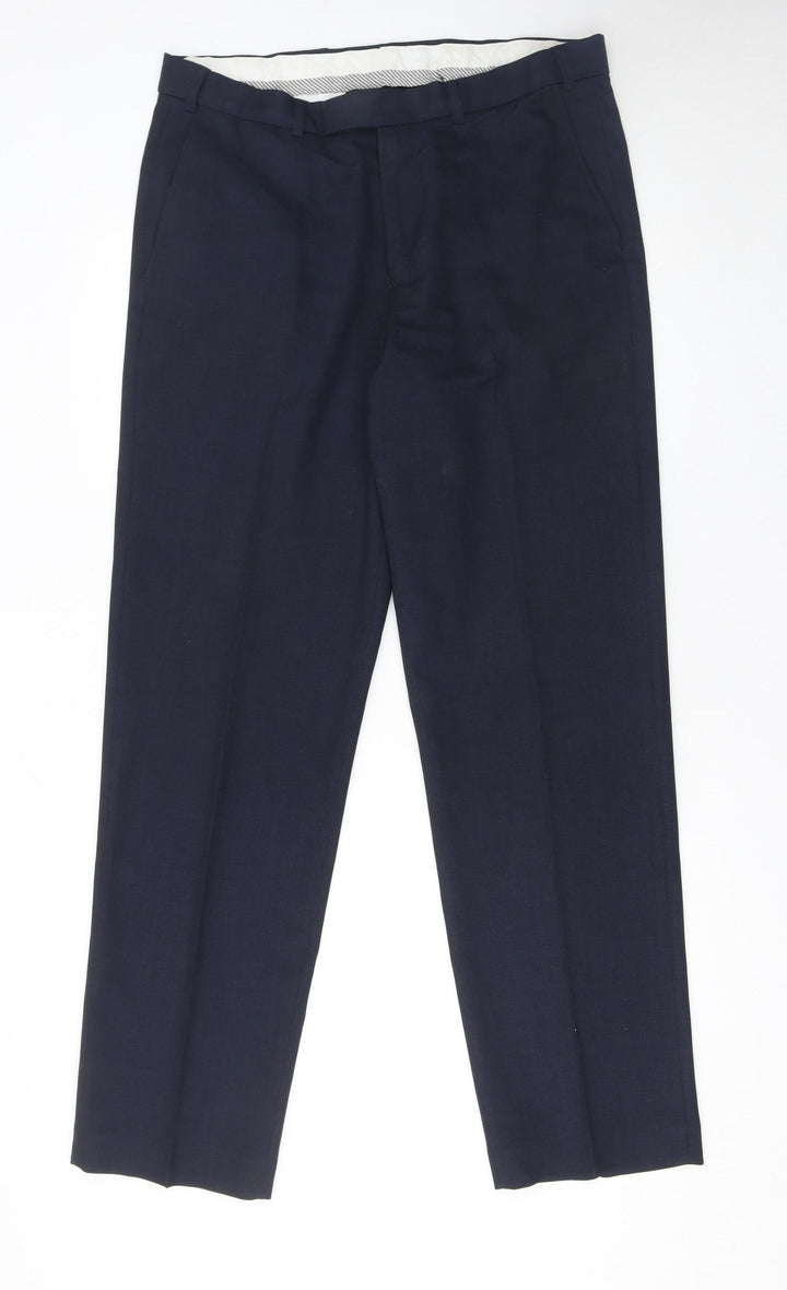 Dunnes Stores Men's Blue 34R Dress Pants Trousers Polyester