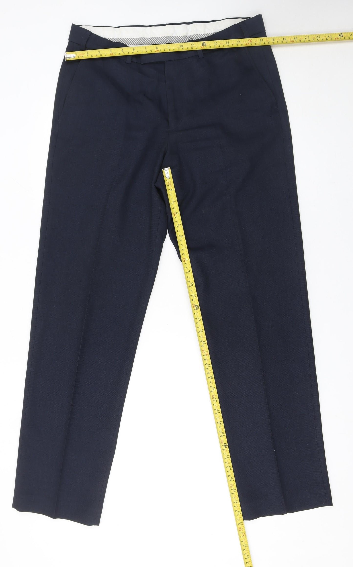 Dunnes Stores Men's Blue 34R Dress Pants Trousers Polyester