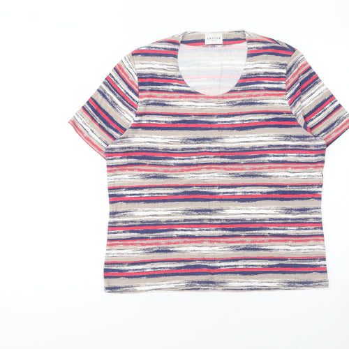 Eastex Women's Multicoloured Striped Short Sleeve Viscose T-Shirt Size 14