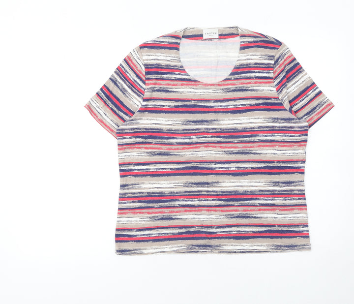 Eastex Women's Multicoloured Striped Short Sleeve Viscose T-Shirt Size 14