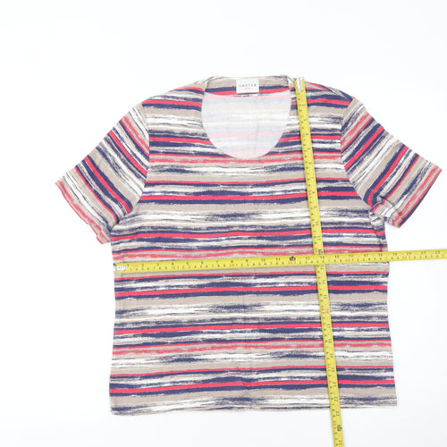 Eastex Women's Multicoloured Striped Short Sleeve Viscose T-Shirt Size 14