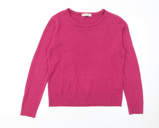 Rowen Avenue Women's Pink Acrylic Crew Neck Jumper Size L