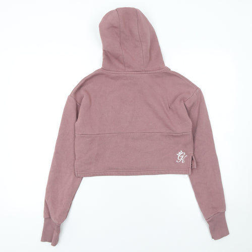 Gym King Womens Mauve Pink Cropped Hoodie Size 6 Cotton Blend