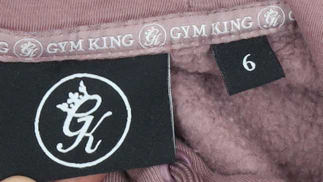 Gym King Womens Mauve Pink Cropped Hoodie Size 6 Cotton Blend