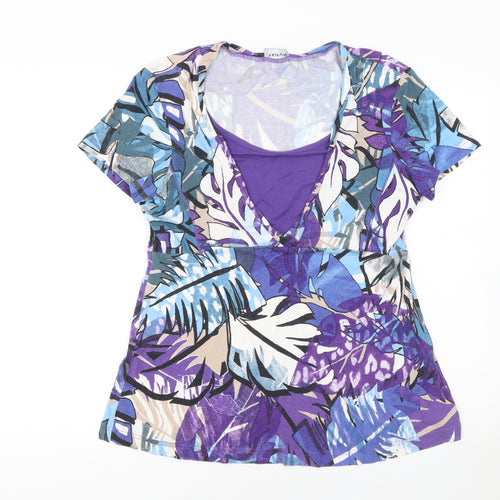 Taifun Women's Multicoloured Floral Tunic Top Size 14 Viscose Blend