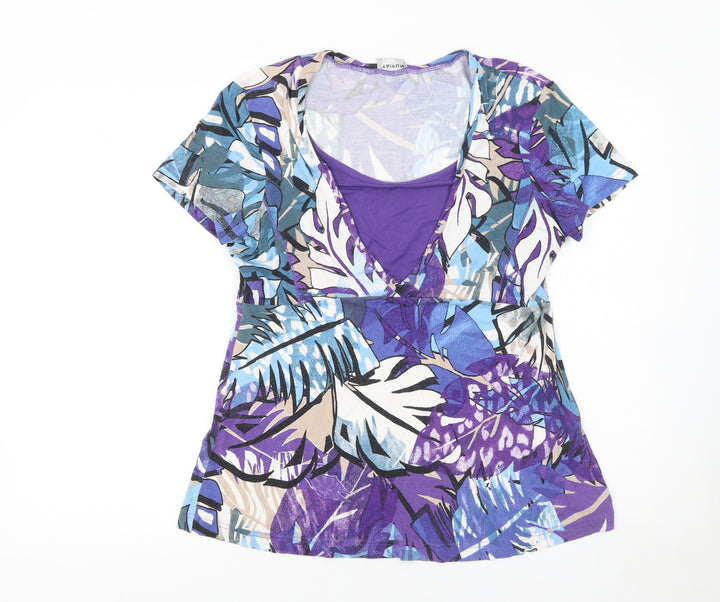Taifun Women's Multicoloured Floral Tunic Top Size 14 Viscose Blend