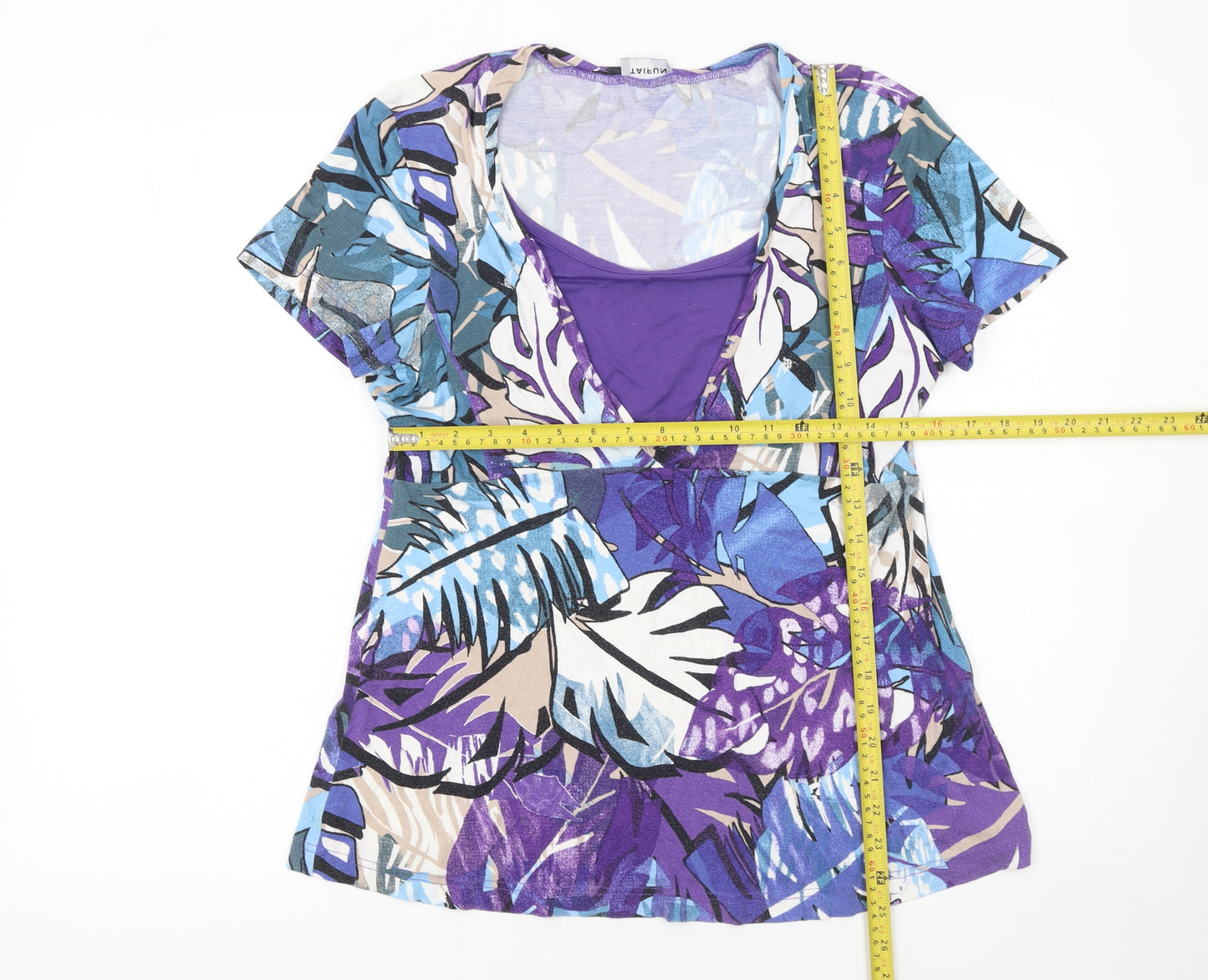 Taifun Women's Multicoloured Floral Tunic Top Size 14 Viscose Blend
