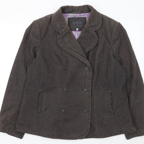 Con Amore Women Brown Corduroy Double-Breasted Jacket Size 20