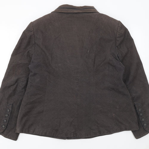 Con Amore Women Brown Corduroy Double-Breasted Jacket Size 20