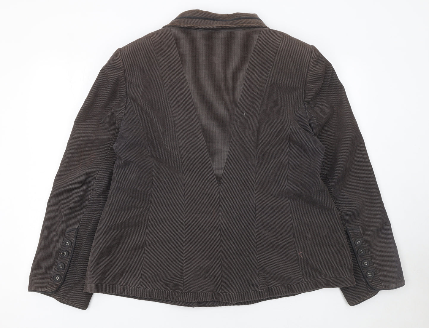 Con Amore Women Brown Corduroy Double-Breasted Jacket Size 20