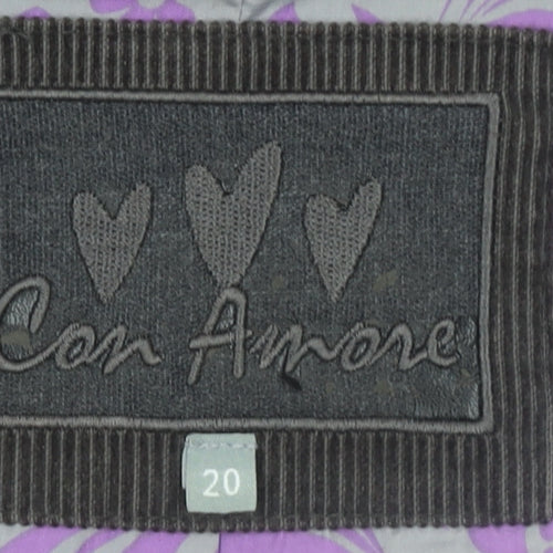 Con Amore Women Brown Corduroy Double-Breasted Jacket Size 20