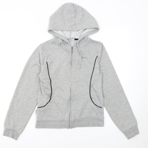 Slazenger Women Grey Size 10 Full Zip Hoodie Lightweight Casual