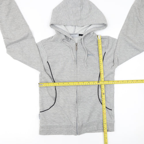 Slazenger Women Grey Size 10 Full Zip Hoodie Lightweight Casual
