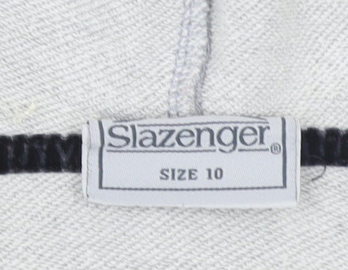 Slazenger Women Grey Size 10 Full Zip Hoodie Lightweight Casual