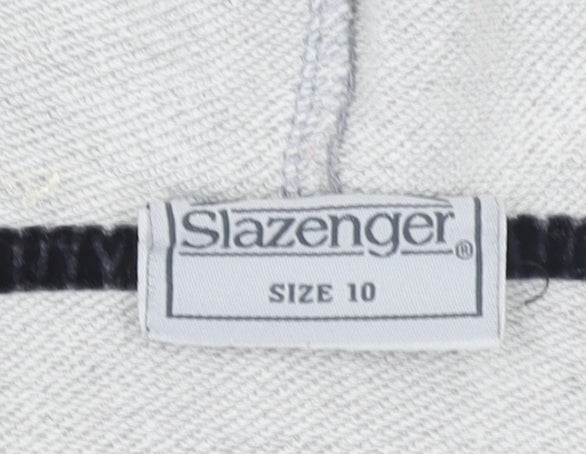 Slazenger Women Grey Size 10 Full Zip Hoodie Lightweight Casual