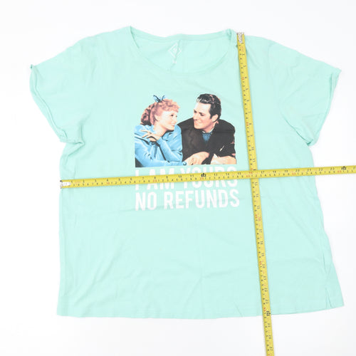 TEX Womens Blue 2XL Funny Retro Graphic T-Shirt
