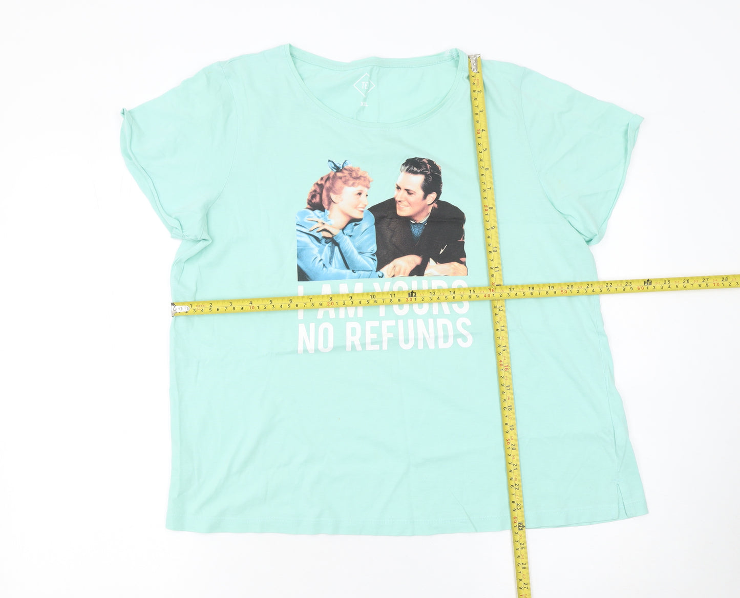 TEX Womens Blue 2XL Funny Retro Graphic T-Shirt