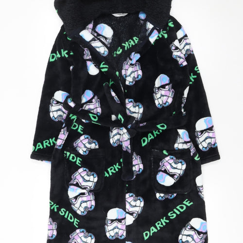 Marks and Spencer Boys Black Star Wars Fleece Hooded Robe 9-10 Years