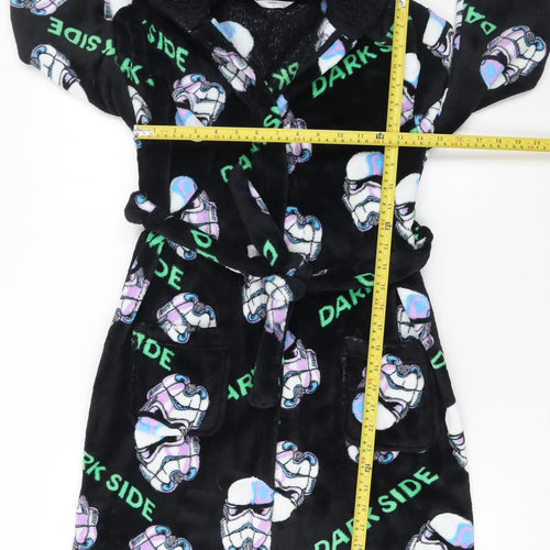 Marks and Spencer Boys Black Star Wars Fleece Hooded Robe 9-10 Years