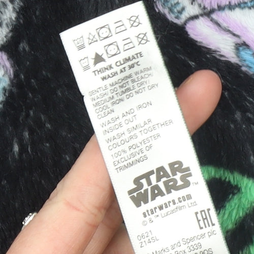 Marks and Spencer Boys Black Star Wars Fleece Hooded Robe 9-10 Years