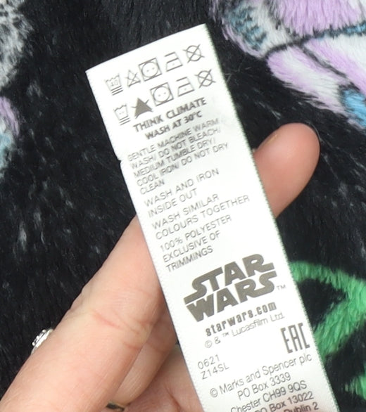 Marks and Spencer Boys Black Star Wars Fleece Hooded Robe 9-10 Years