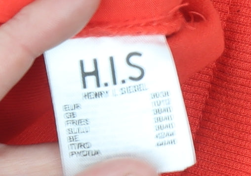 H.I.S Womens Red Jogger Trousers Size 10/12 Cotton Blend Casual