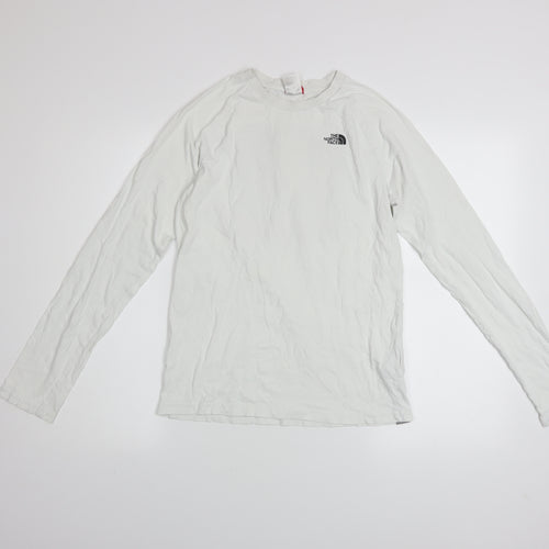 The North Face Boys White XL Long Sleeve Logo T-Shirt 100% Cotton