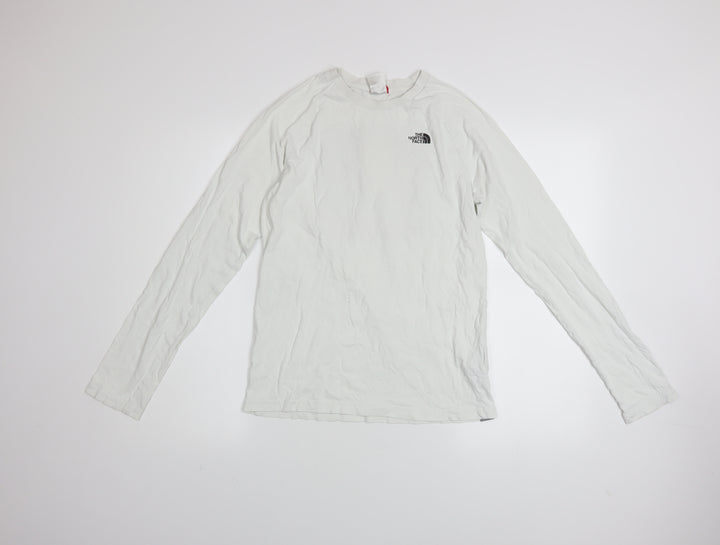 The North Face Boys White XL Long Sleeve Logo T-Shirt 100% Cotton