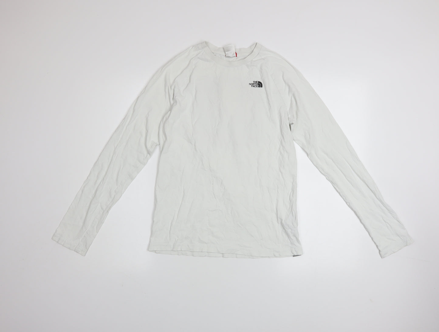 The North Face Boys White XL Long Sleeve Logo T-Shirt 100% Cotton
