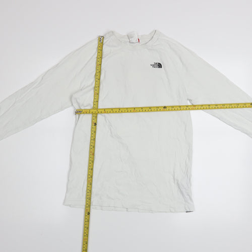 The North Face Boys White XL Long Sleeve Logo T-Shirt 100% Cotton