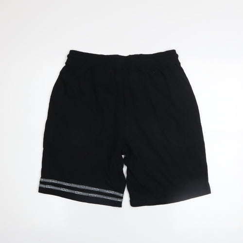 BoohooMAN Black Cotton Men's L Athletic Shorts Drawstring Waist